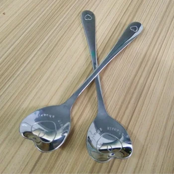 

2pcs/set Baby Dishes Teaspoon Heart Shaped Spoon Utensils Set Stainless Steel Baby Kids Learning Eating Habit Children Tableware