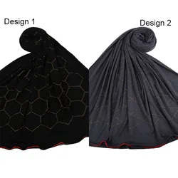 Clearance D01&D02 Diamond Jersey Hijab Scarf Solid Color One Side Redline Shawls  Muslim women Scarves