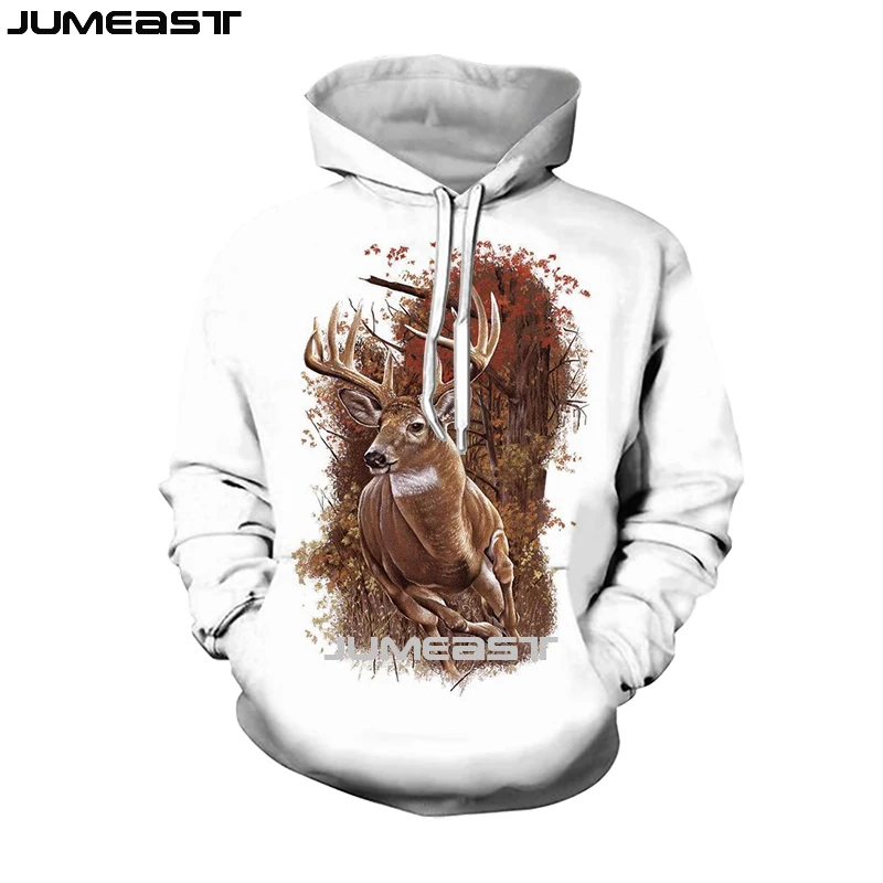 

Jumeast Men Women Sweatshirt Hunting Deer Oversized Coat Streetwear Harajuku Casual Pullover Fashion Funny Spring Autumn Hoodies