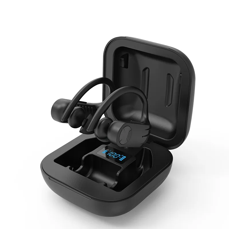 Bluetooth наушники светодиодный цифровой дисплей 8D беспроводные Bluetooth гарнитуры Висячие Наушники бизнес наушники для iPhone samsung Xiaomi - Цвет: with LED Display