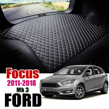 

Leather Car Trunk Mat For Ford Focus Mk3 2011-2018 Trunk Boot Mat Liner Pad Focus Mk 3 Cargo pad Carpet Tail Cargo Liner 2015