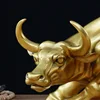 Figurine de taureau OX Golden Street, 5 tailles, Sculpture, chargement Stock, décoration de bureau pour la maison, cadeau ► Photo 2/6