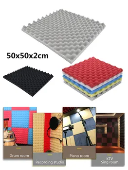 

50x50x2cm Studio KTV Acoustic Foam Panel Sound Stop Absorption Protective Soft Sponge Soundproof Tile Treatment Wall Decoration