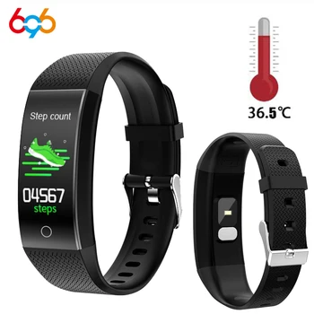 

Newest QW18T Body Temperature Detection Smart Bracelet Large Screen Watch Immunity Measurement Blood Pressure Blood Oxygen Heart