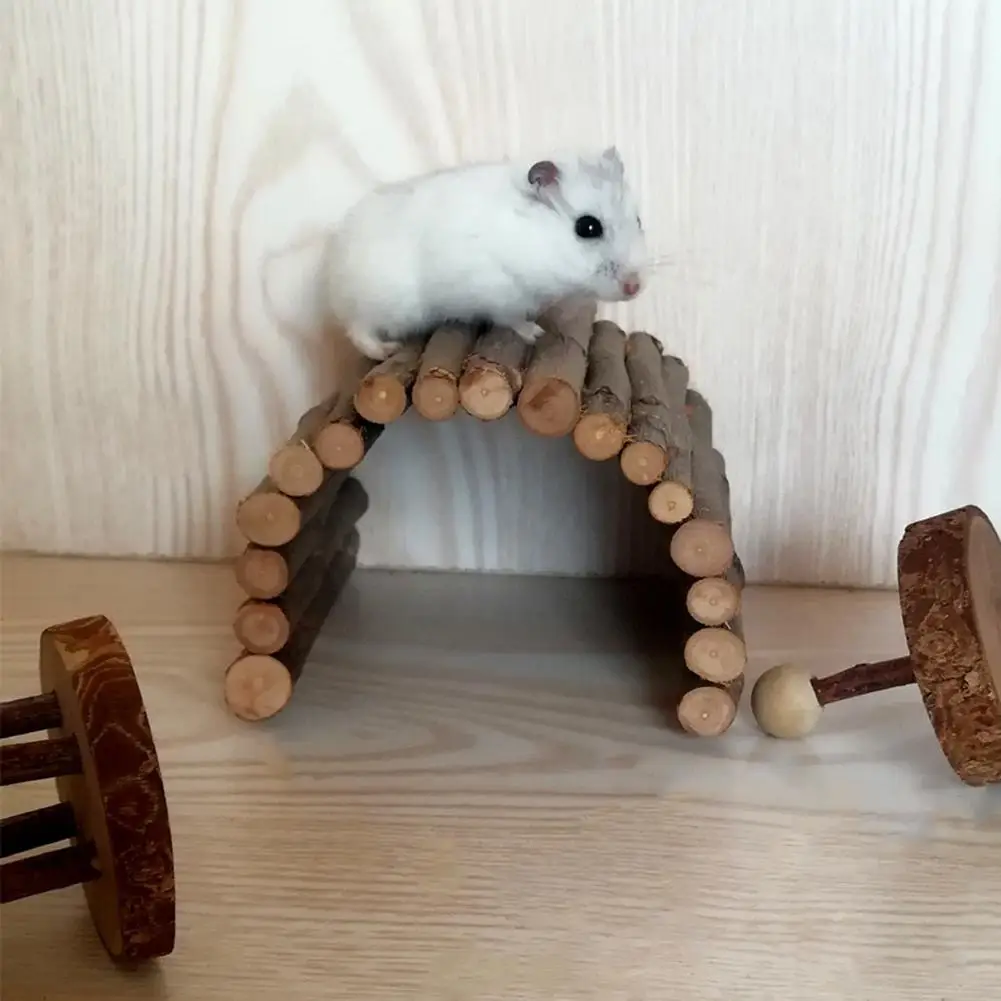 

Apple Wooden Arch Bridge Hamster Dodging Tunnel Hamster Molar Toy Pet Rabbit Guinea Pig Supplies