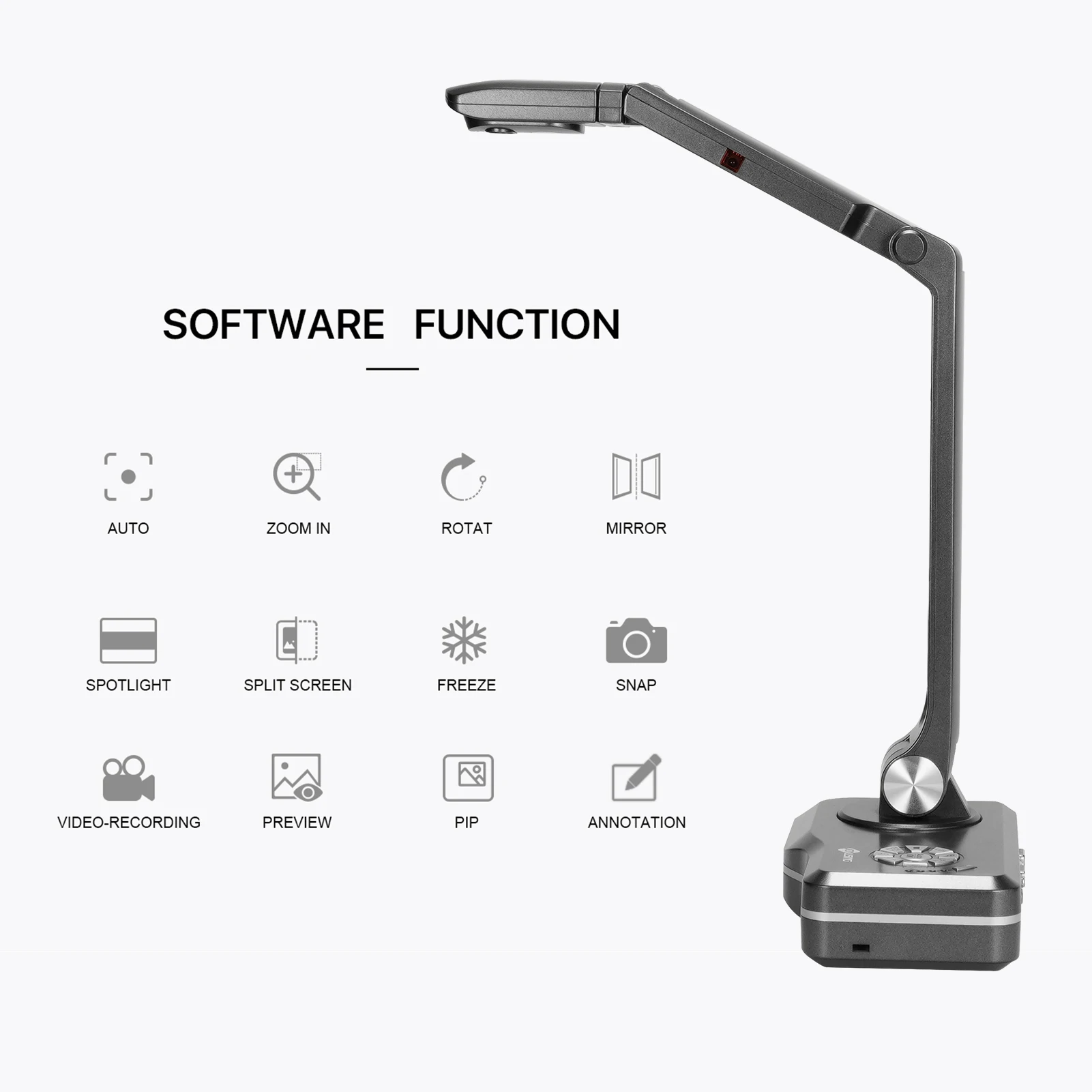 V500 Document Book Camera Scanner Auto Focus USB Plug&Play 8 Mega-pixel HD High-Definition Max. A3 Scanning Size Ports