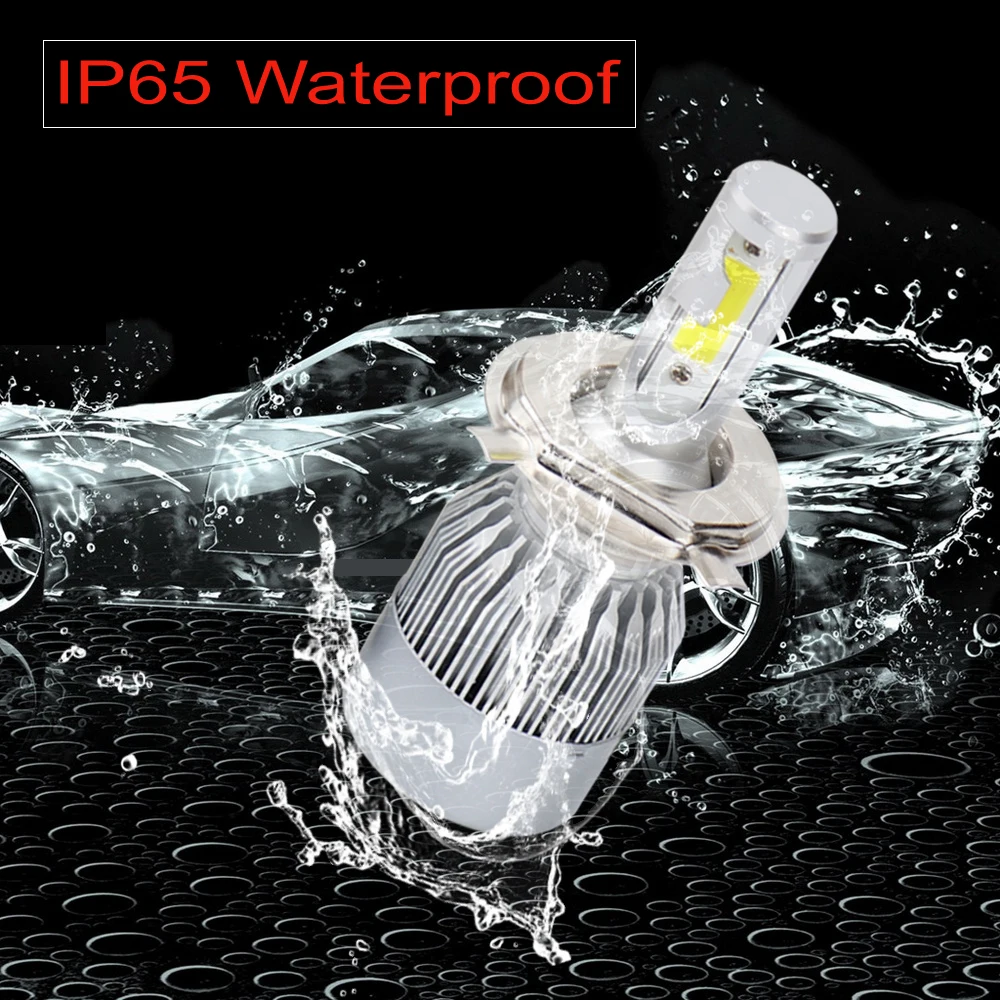 Hviero H4 H7 H11 H1 H3 9005 9006 COB Car LED Headlight Bulbs Hi-Lo Beam 72W 8000LM 6500K Auto Headlamp Led Car Lights DC 12v 24v
