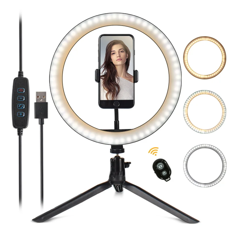 

6/8/10 Professional Ring Light With Stand Photographic Lighting Youtube Camera Live LED Round Selfie Lamp Ring With Stand