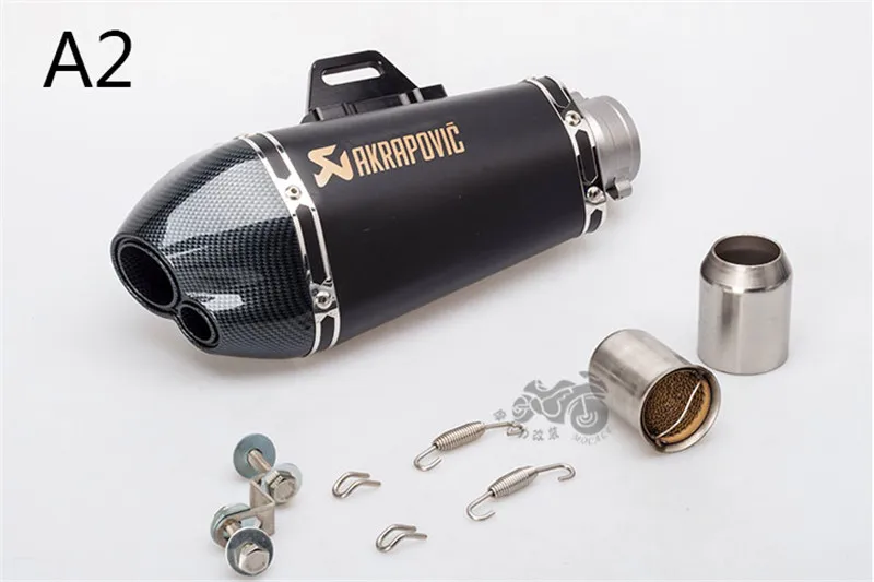 51 мм AKRAPOVIC Мотоцикл выхлопная труба модифицированный глушитель Yoshimura двойной рот большой шестигранный выхлопной MSX125 R15 NINJIA250 - Цвет: A2