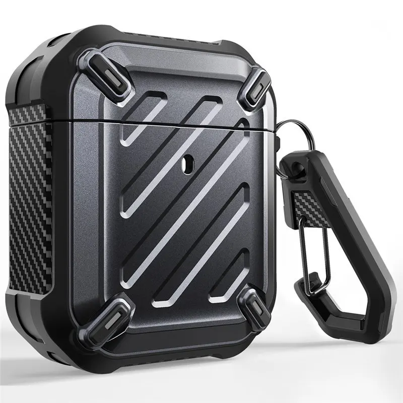 Полноразмерный прочный защитный чехол с карабином для Apple Airpods 1 й и 2 SUPCASE UB Pro 2|Аксессуары наушников| |