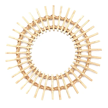 

28/40cm Wicker Willow Mirror Makeup Mirror Wall Mounted Rattan Art Decoration Hanging Mirror Home Decor LBShipping