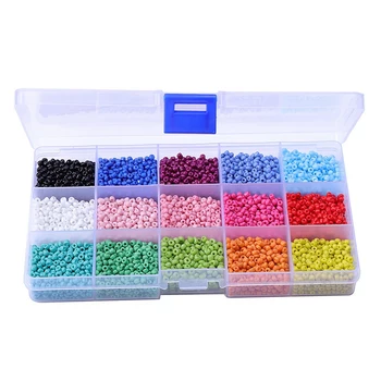 

7000Pcs In Box 15 Multicolor Assortment Glass Seed Beads Opaque Colors Seed Beads for Jewelry Making