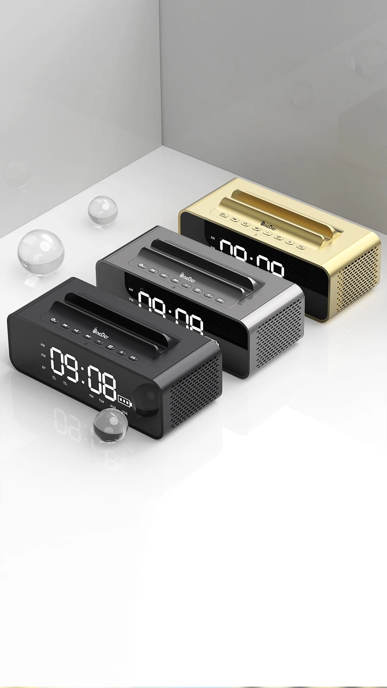 OneDer V06 bluetooth динамик ABS и щебень Ремесло 10 Вт 2400 мАч беспроводной громкоговоритель держатель телефона с установкой сигнализации динамик