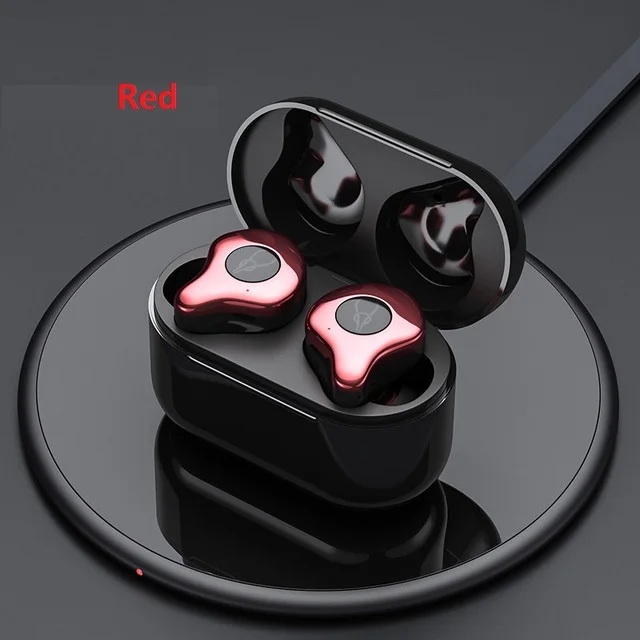 Красный Sabbat E12 ультра беспроводные Bluetooth наушники HiFI монитор шум в ухо Спортивная гарнитура беспроводная зарядная коробка PK X12 - Цвет: Красный