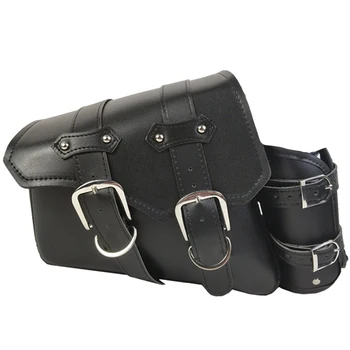 

Motorcycle Water Storage Bag Cycling Rear Seat Bag PU Leather Storage Pouch Saddle Seat Tail Buckle Strap Side Pouch Container