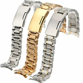 

Curved End 18mm 20mm 22mm Stainless Steel Watch Strap Band Watchband Replacement