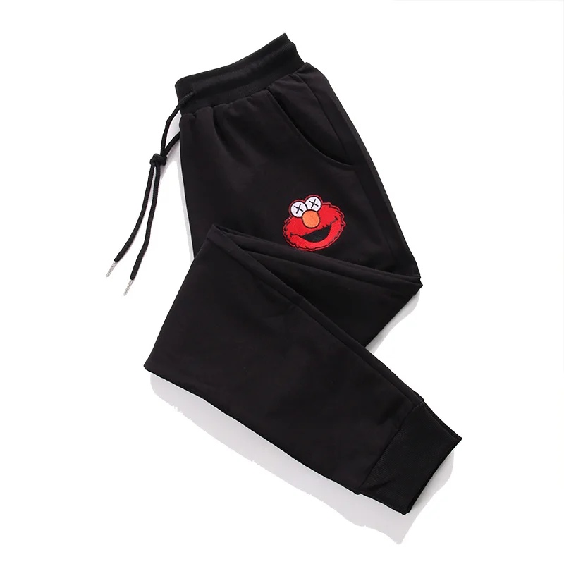 

2022 Spring Fall Harem Pants For Women Cartoon Flocking Black Sweatpants Casual Sport Pant Female Trousers Y2K Clothes P111