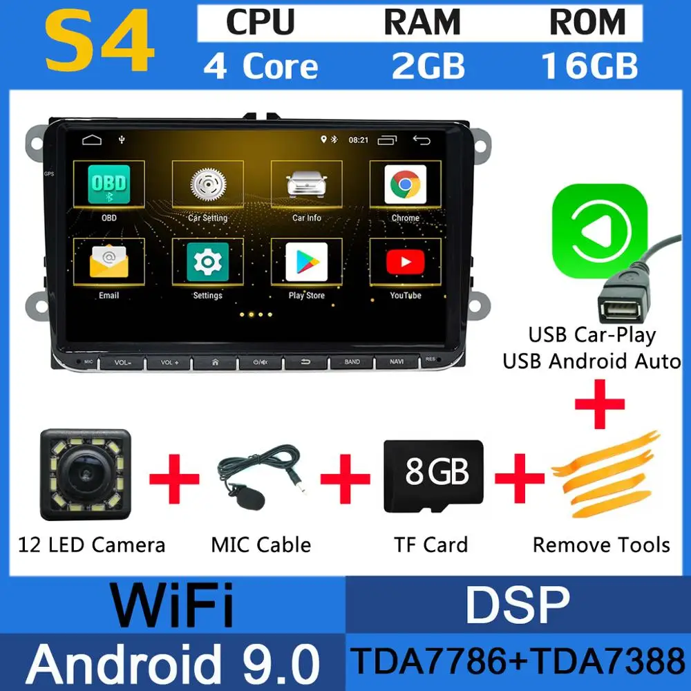 MTK USB CarPlay " PX6 4G+ 64G Android 9,0 автомобильный мультимедиа для VW Volkswagen Tiguan Touran Caddy Amarok Golf Bora gps навигация DSP Авто CarPlay - Color: MTK USB CarPlay