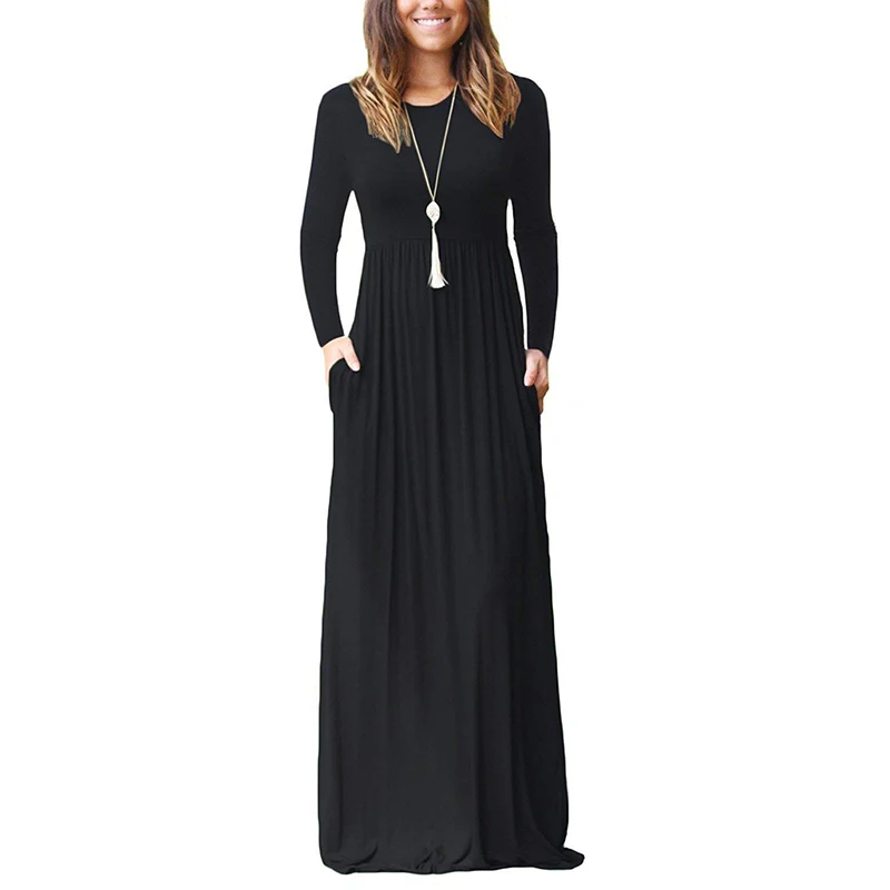 ladies black maxi dress