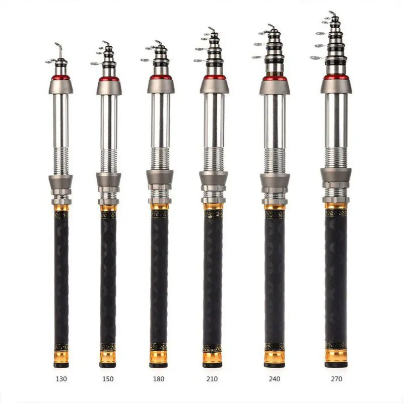 Mini Telescopic Fishing Rod High Hardness Durable Carbon Aluminium Alloy Ocean Rock Poles Saltwater Fishing