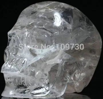 YM 328 Quartz Rock Crystal Carved Skull Super Realistic Healing | Дом и сад