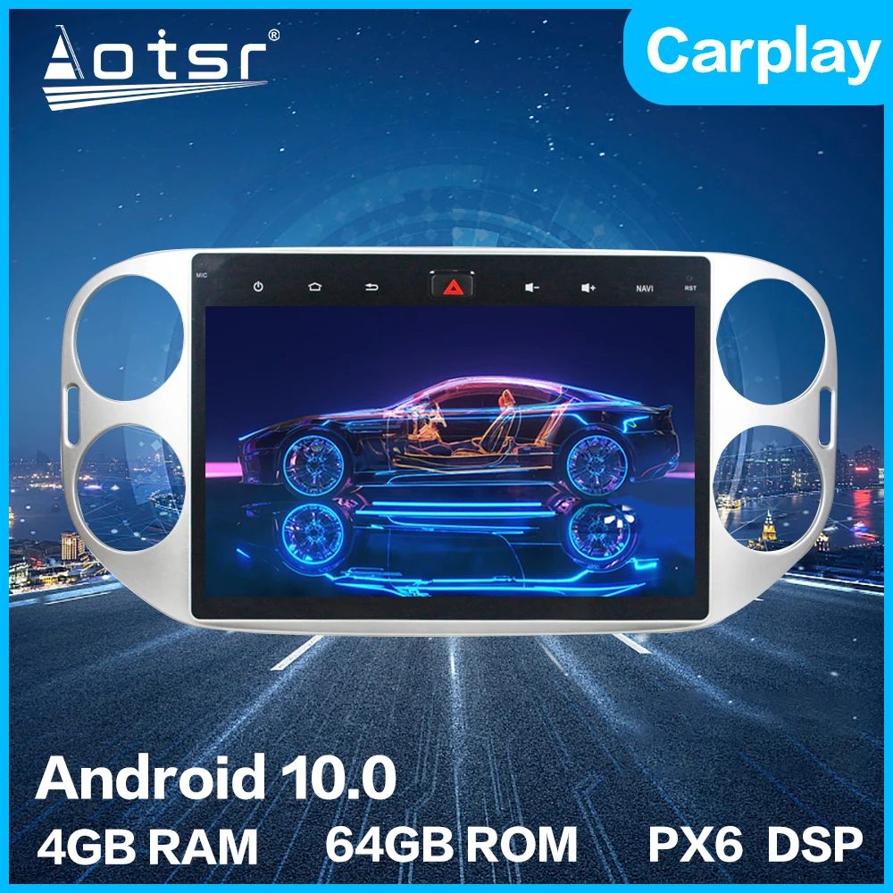 Автомобильный радиоплеер Aotsr Android 10 0 4 + 64 ГБ GPS навигация автомобильный стерео