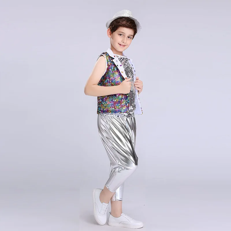 Jazz Dancing Practicing Suit Sexy Modern Dance Costumes Boy Dance Clothing Performance Kids Stage Show Dancing Costume  (6)