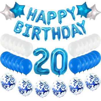 

Birthday Party Balloon Set Custom 16 Inch Aluminum Film Letter Set Round Sequin Latex Balloon Digital Aluminum Film Balloon
