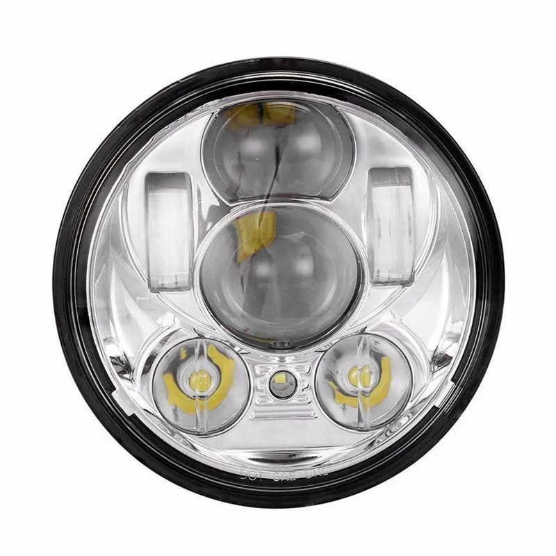 1pcs parking 45W C Хромированный 5,75 дюймовый светодиодный налобный фонарь 5 3/" светодиодный DRL налобный фонарь 50 Вт мотоциклетные фары для Harley Sportster индийский scout iron 883 halo - Цвет: 1pcs parking 45W C