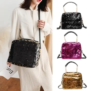 

Fashion Messenger Totes Sequins Leopard Splicing Color Shoulder Bag Casual Women Large Capacity Casual Crossbody Handbags