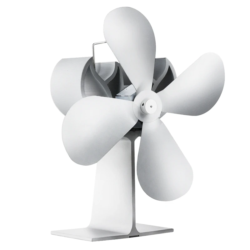 

4 Blade White Heat Powered Wood Stove Fan Fireplace Fan for Wood/Log Burner /Fireplace Quiet Home Efficient Heat Distribution Fa