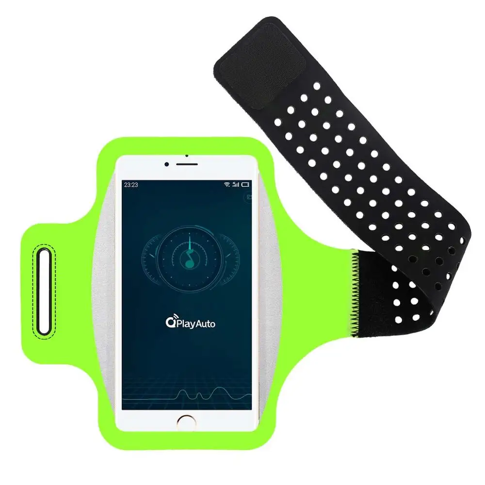 Green HAISSKY Спортивная нарукавная Повязка-чехол для бега для смартфона для iPhone XS XR X 7 8 6s Plus 11 Pro Max Xiaomi сумка на руку для samsung Note 10 S10 S9 - Цвет: Green