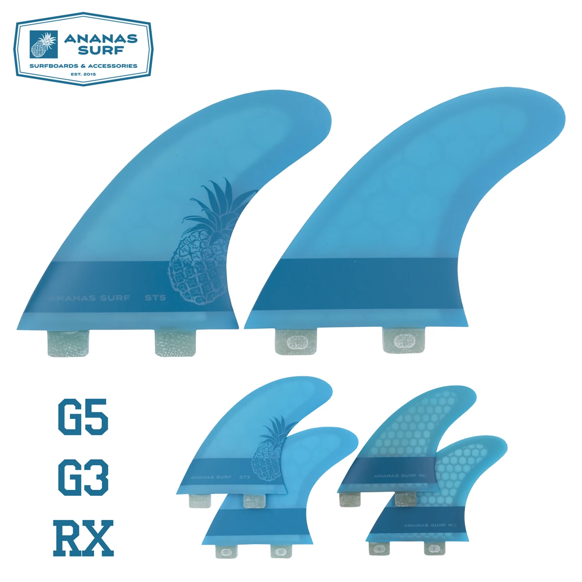 

Ananas Surf surfboard fins, two 2 fins , quad, FCS base fin set kitesurfboard wakesurf sup accessories 2019