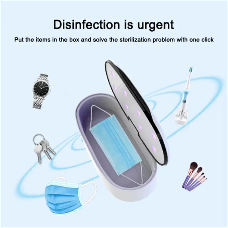 

Multifunctional Ultraviolet Disinfection Box Mask Mobile Phone Wireless Charger Disinfection Machine USB Interface Portable