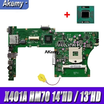 

Akemy X401A Laptop motherboard For Asus F401A X401A X301A Test original mainboard HM70 14"HD/13"HD Mainboard send CPU