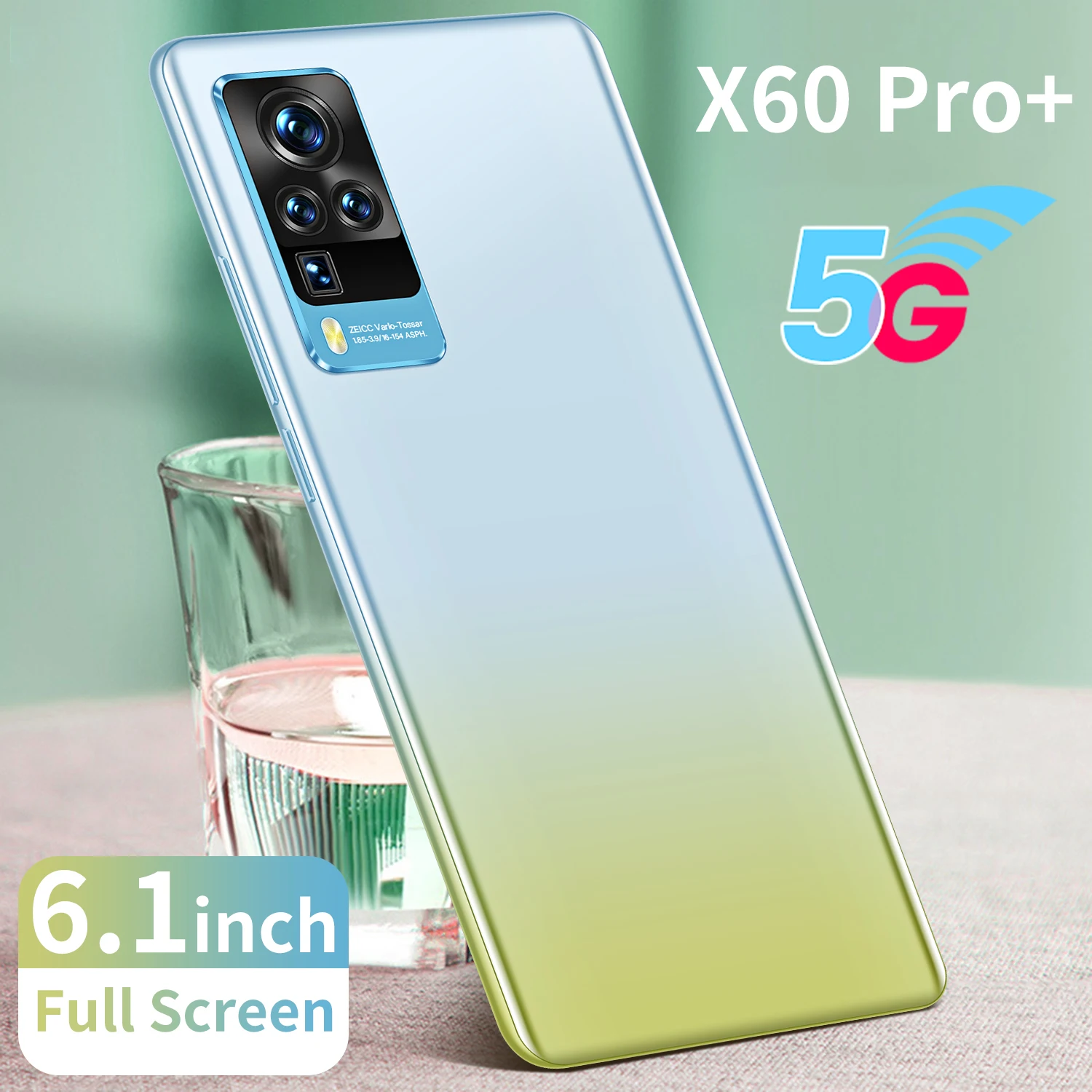 Global X60 Pro+ 6.1 Inch HD+ Android 11 Smartphone 6+128GB 10 Core 8MP+13MP Cheap Mobile Cell Phone MTK6889 4G 5G Fingerprint ID