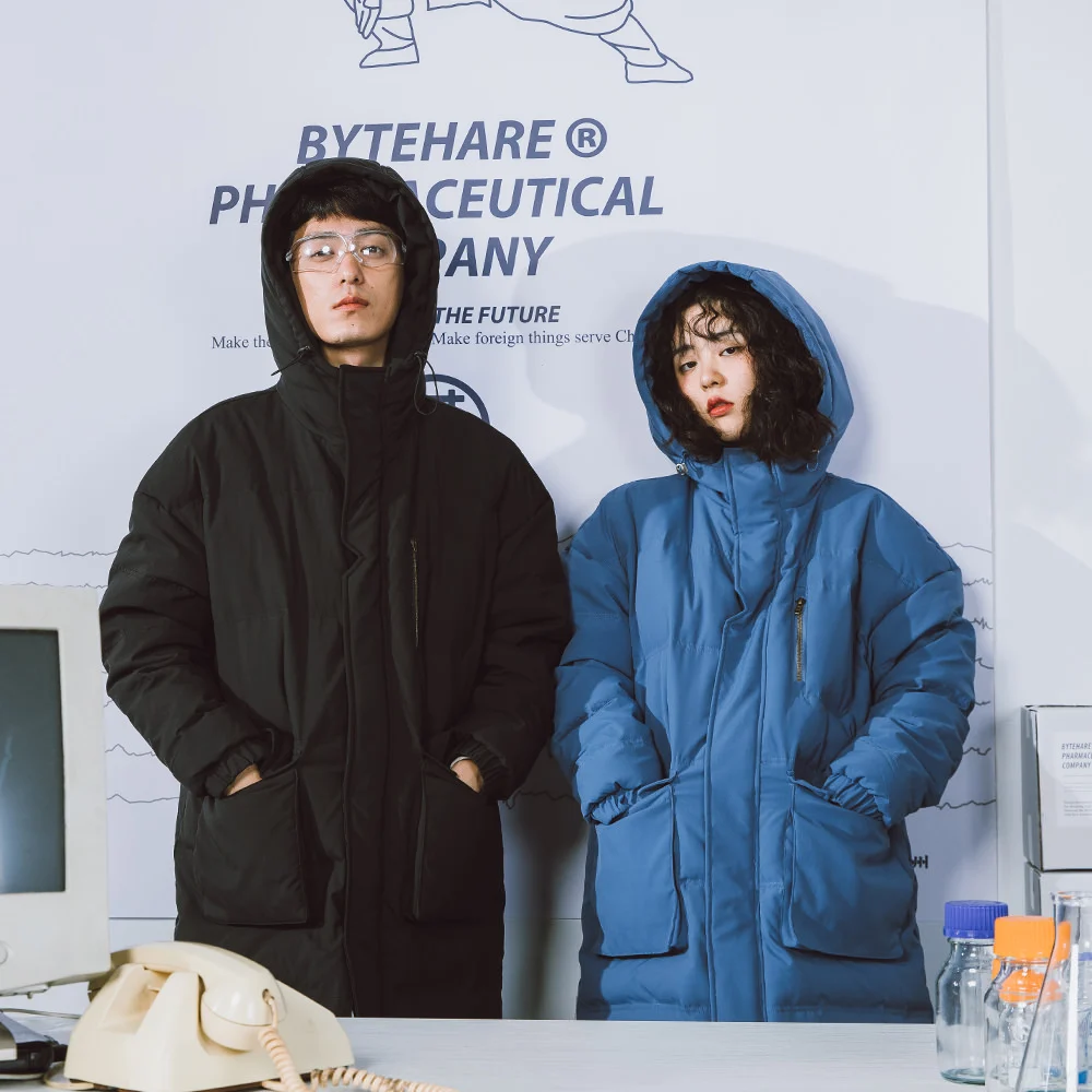 ByteHare Play Drug Bureau's Bread костюм длинный с капюшоном пуховик Мужская оснастка белая утка вниз пара мужская куртка