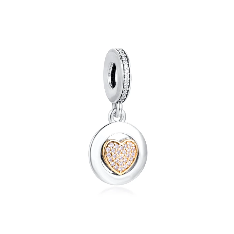 

DIY Fits for Europe Charms Bracelets 100% 925 Sterling-Silver-Jewelry Signature Heart Beads Free with 14K Gold Shipping