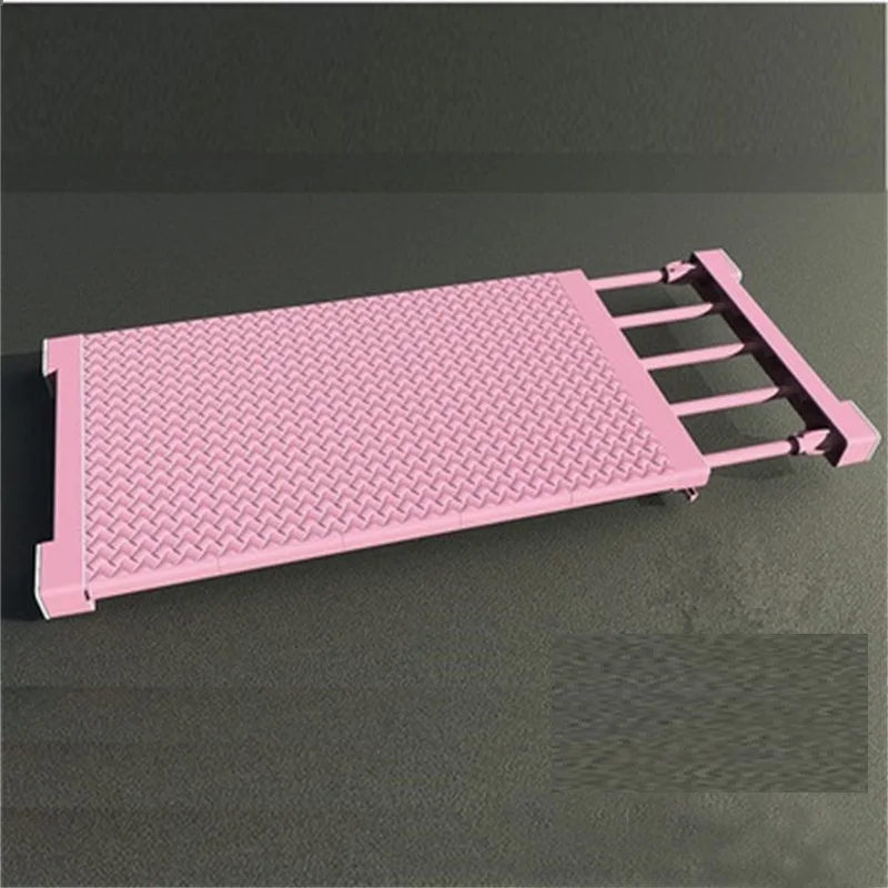 Pink 38-55cm Регулируемый шкаф, органайзер для хранения полка настенная кухонная стойка шкаф для экономии пространства декоративные полки ширина 35 см/13,78" - Цвет: Pink 38-55cm