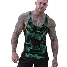 Новые летние Стиль модные с камуфляжным принтом дышащие больших размеров, быстро сохнет, Фитнес Для мужчин Спортивный жилет футболка B221