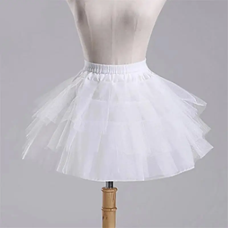 

Top Quality Stock White Black Ballet Petticoat Tulle Ruffle Short Crinoline Bridal Lady Girls Child Underskirt jupon