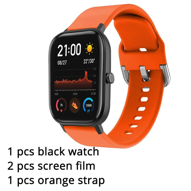black N orange Оригинальная глобальная версия Amazfit GTS Смарт-часы 1,6" AMOLED 5 ATM водонепроницаемый 14 дней Срок службы батареи 12 спортивных режимов Bluetooth часы - Цвет: black N orange
