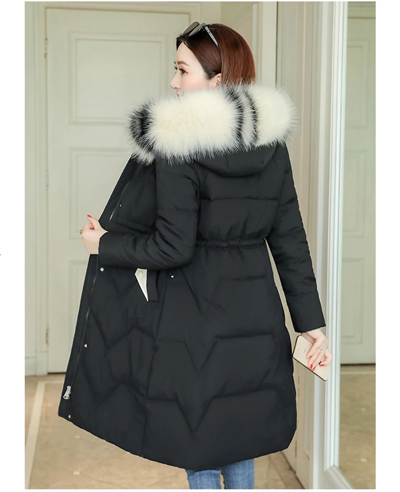 25 градусов зимняя женская парка куртка тонкий толстый теплый большой меховой воротник с капюшоном синтепон куртка пальто зимние парки верхняя одежда куртка