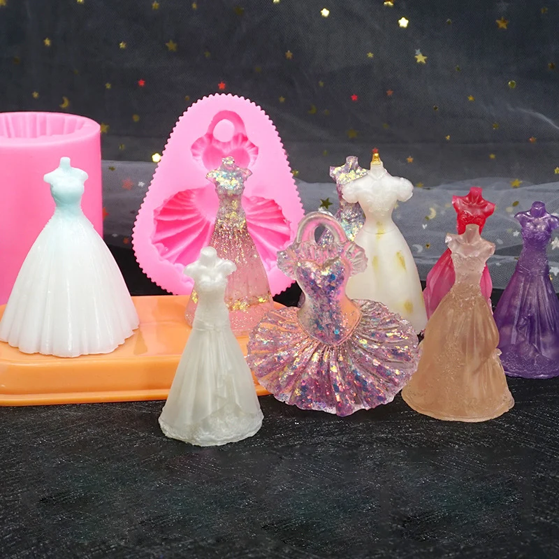 

Wedding Couples Silicone Bridal Wedding Dress Evening Dress Pattern Mold Fondant Chocolate Gumpaste Mold Cake Decorating Tools