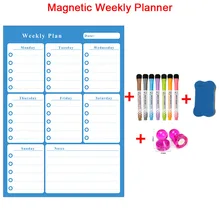 

A3 Size Weekly Planner Magnetic for The Refrigerator Erasable Whiteboard Magnetic Writing Marker Calendar Board Meal Planner