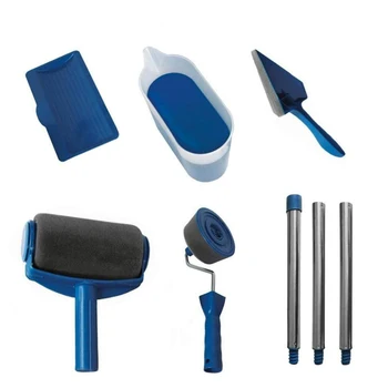 

Eworld 8piece wall paint Roller Brush Tools Set Paint Roller Flocked Edger Office Room Home Garden Wall DIY Wall Paint Brush Set