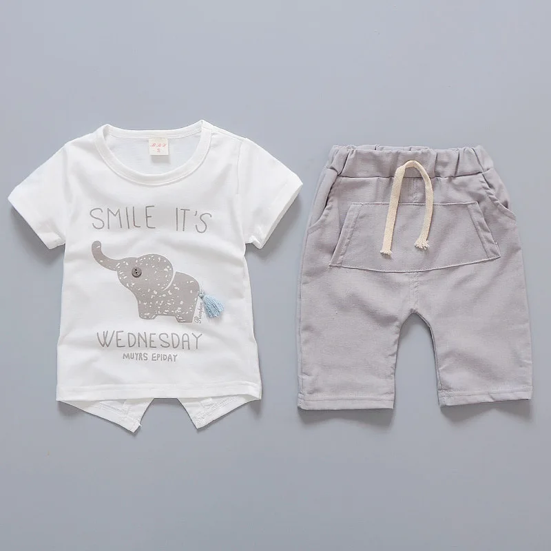 Baby Clothing Set expensive 6 9 12 18 24 36 Months Baby Boys Clothing Sets Cartoon Elephant Summer Cotton Top And Shorts Princess Girls Suits Kids Clothes Baby Clothing Set expensive