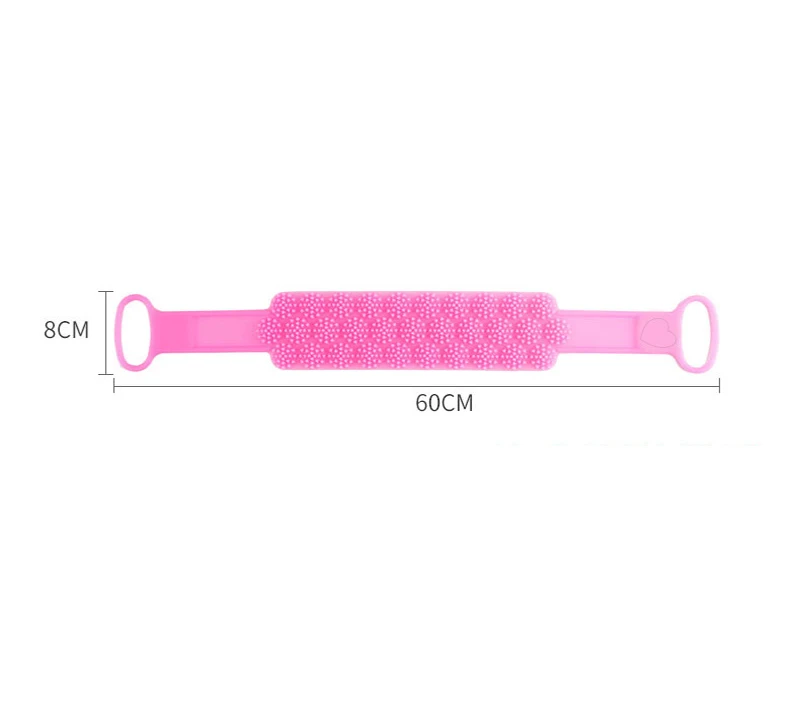 Bath Brush Exfoliating Back Scrubber Massager Silicone Pull Ring Shower Back Scrub Sponge Household Bathroom Scrubbers