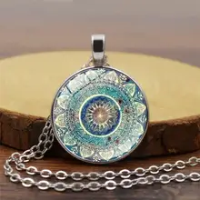 Винтажное металлическое купольное ожерелье буддистская чакра