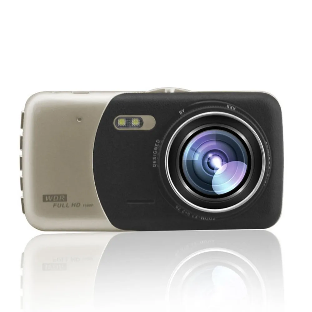 Автомобильный видеорегистратор с объективом Dash Full camera HD 1080P " ips фронтальный+ задний видеорегистратор ночного видения парковочный g-сенсор монитор